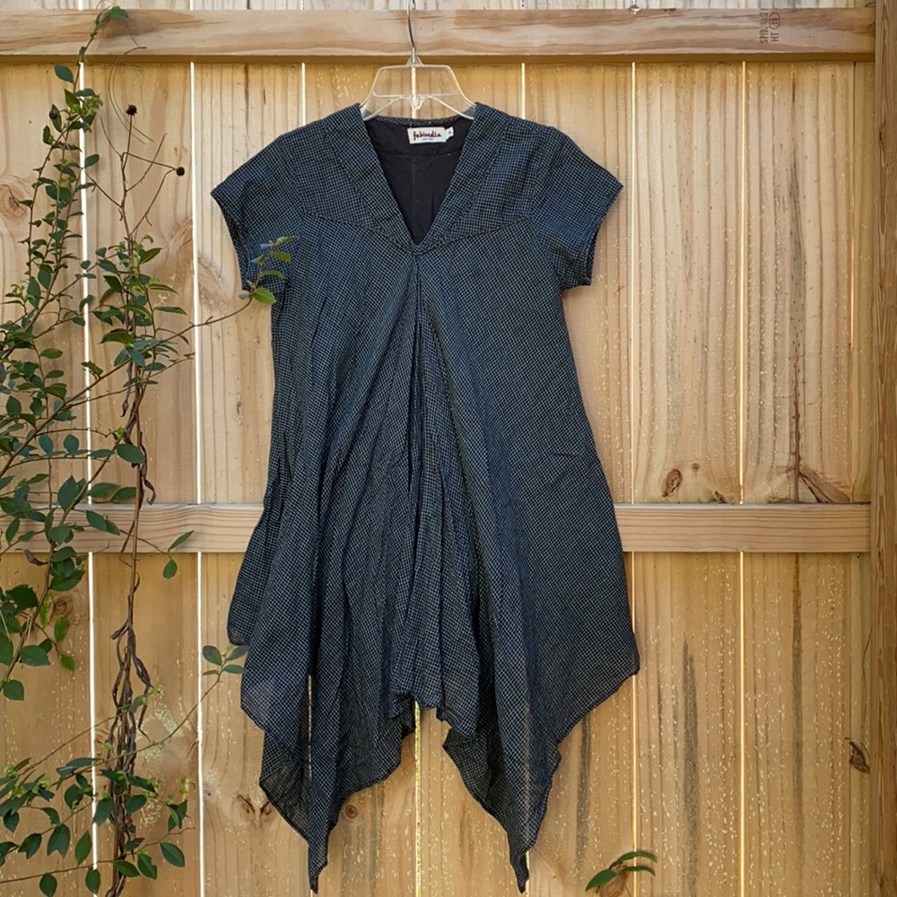 Fabindia 100% Cotton short sleeve Kurta top / Tunic in black, size S